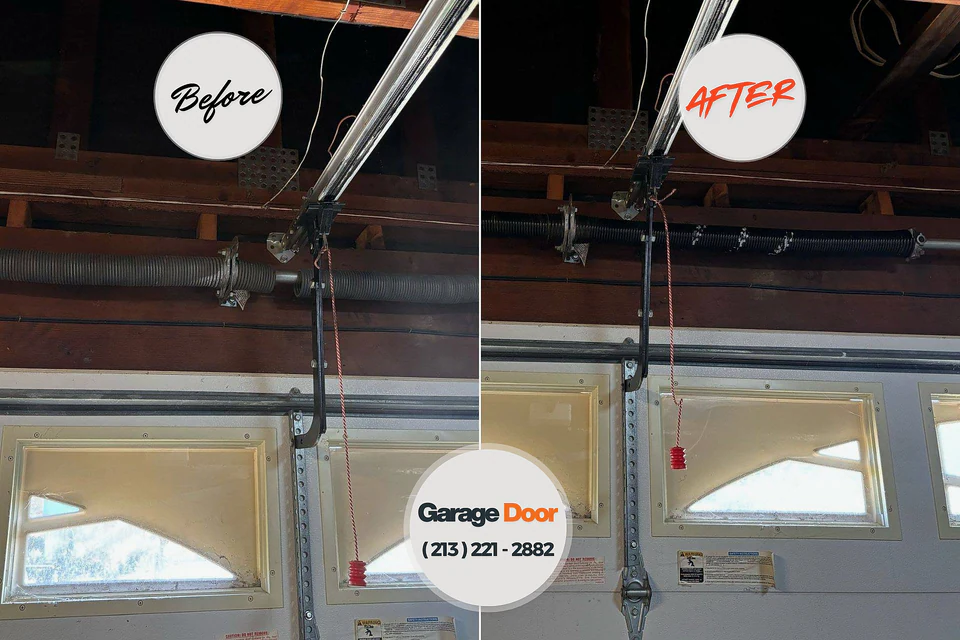 Before and after: garage door repair Bradford, PA